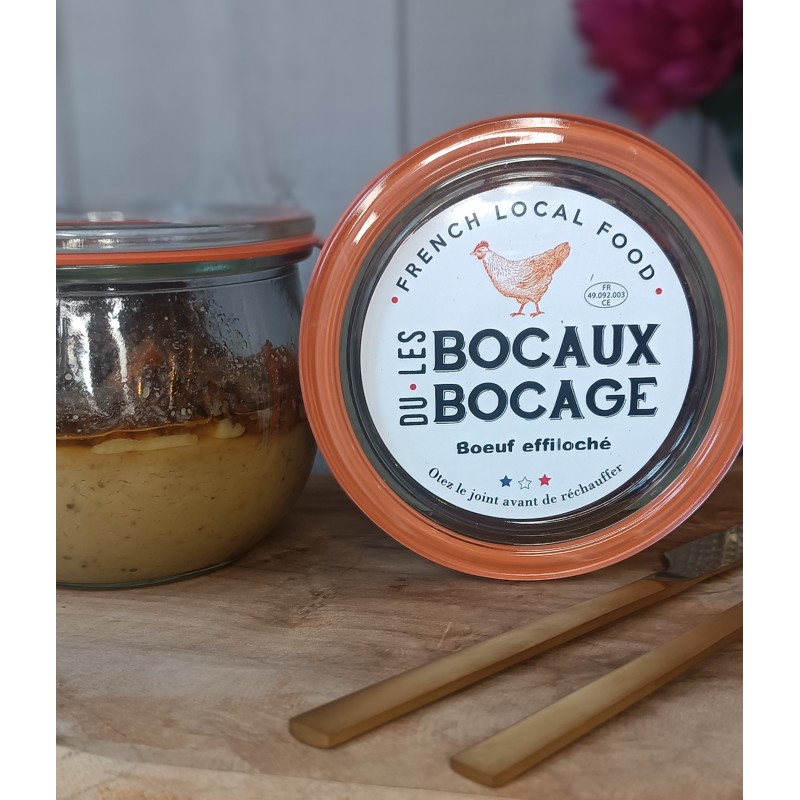 Effiloché de bœuf sésame & soja, écrasé pommes de terre brocolis